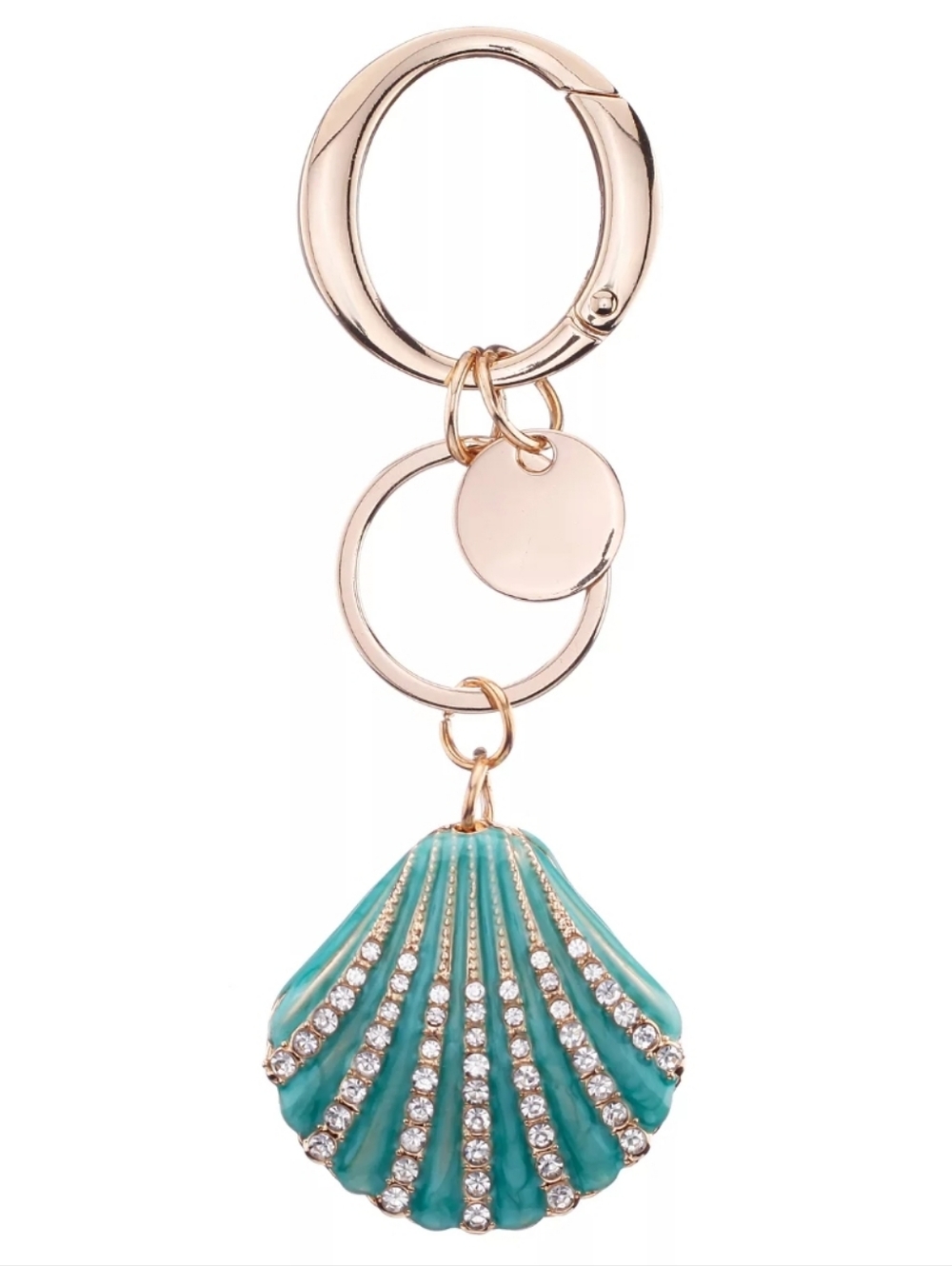 Aqua Seashell Bag Charm with Rhinestones - NWT - Picture 5 of 6